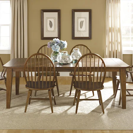 Rectangular Leg Dining Table with 2 Extension Leaves